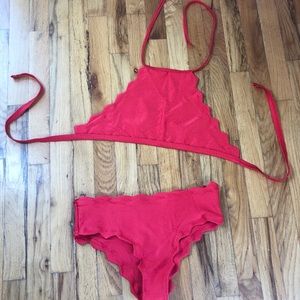 Medium Cupshe 2 Piece Rosy Red Pink Bikini